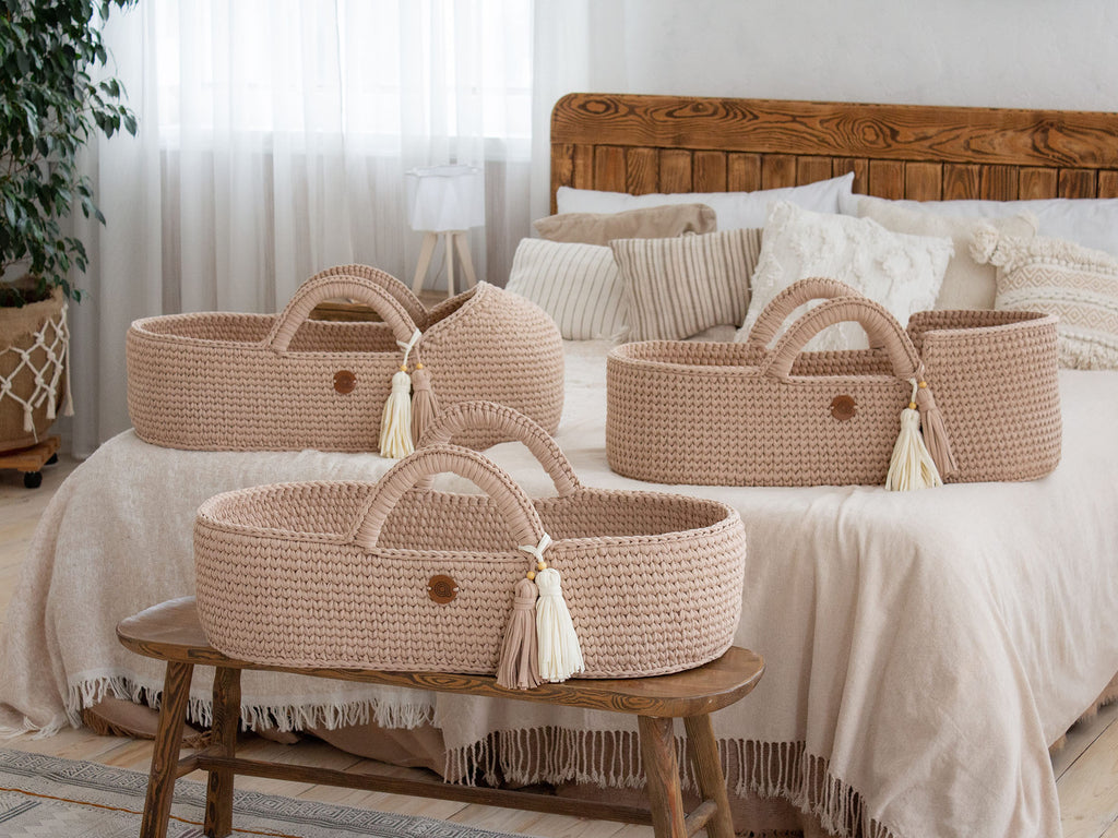 beige baby bassinets by Anzy Home