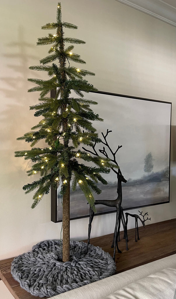 Scandinavian Grey Christmas Tree Skirt