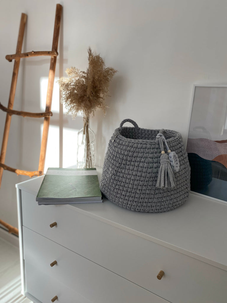 Інтер'єрна корзина в скандинавському стилі basic сірий Anzy Home