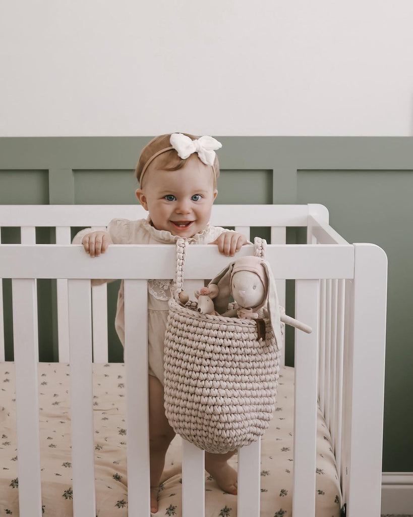 Diaper caddy, nursery storage box nursery decor, crib hanging basket basket for diapers