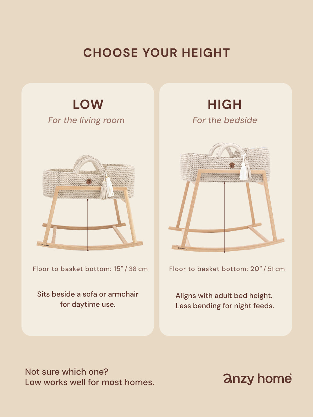 Rocking Stand for XL Baby Moses Basket | Anzy Home
