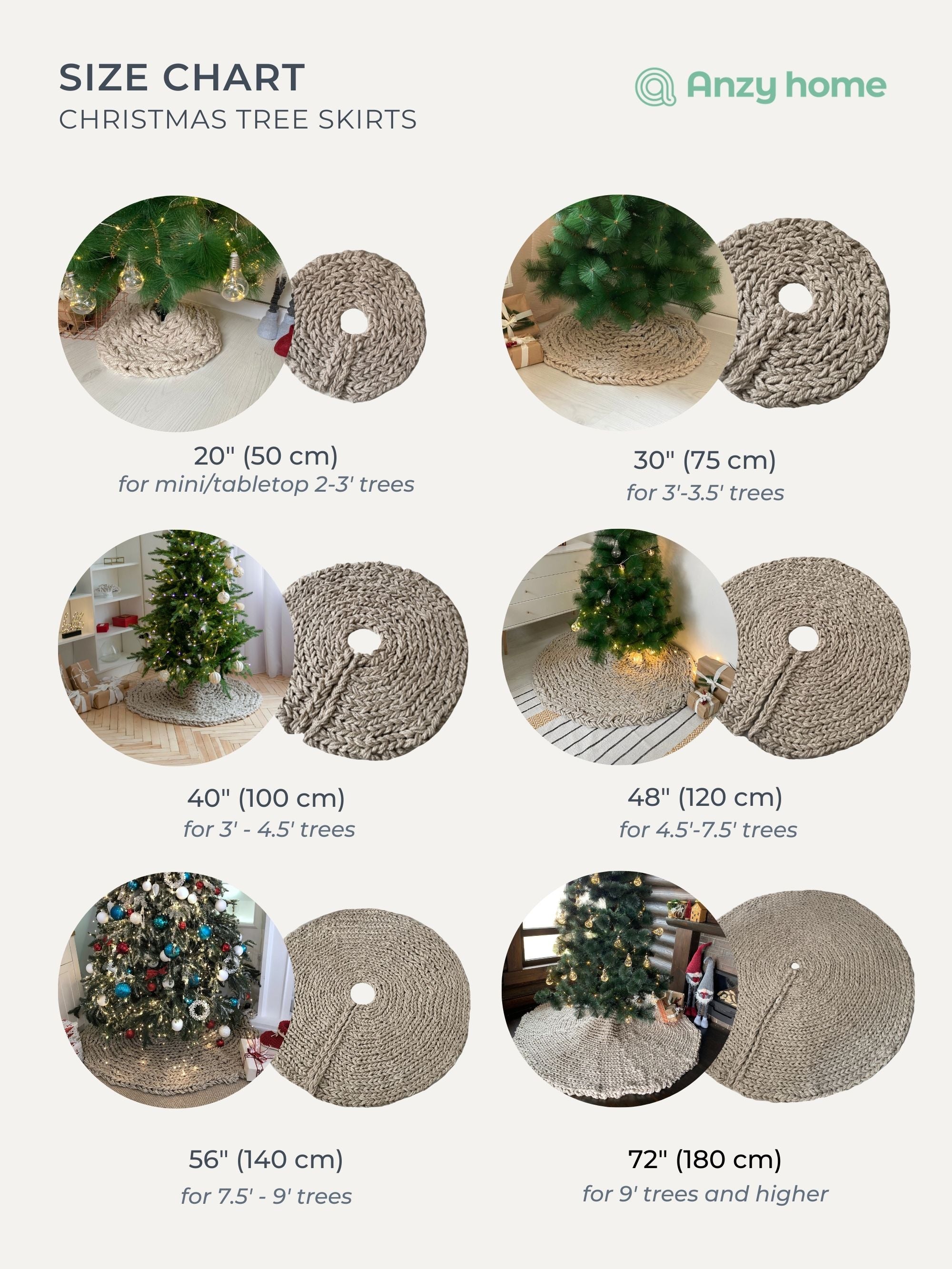 rubber tree skirt Ivory Chunky-Knitted Christmas Tree Skirt