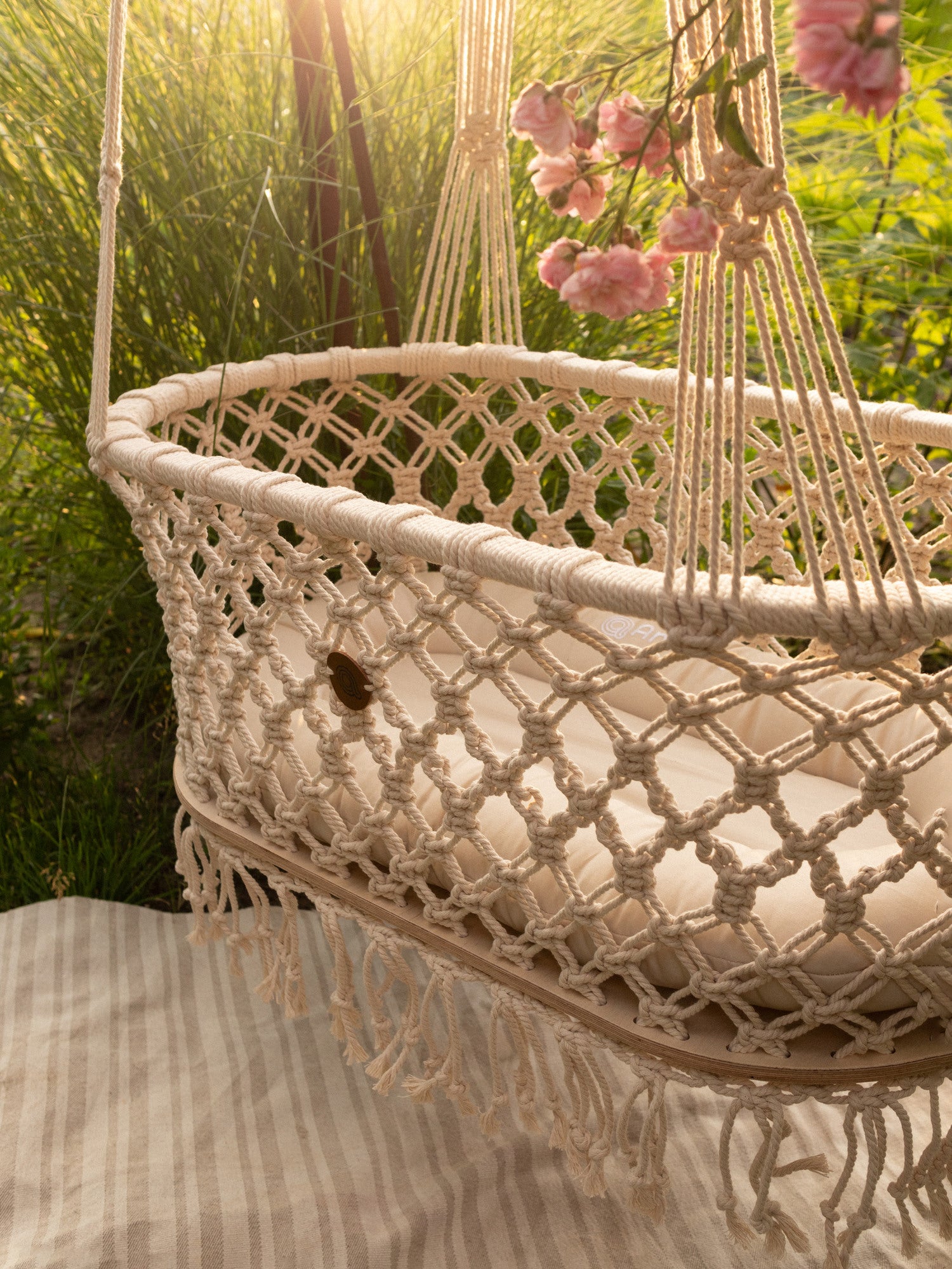 Hanging Macrame Baby Bassinet – Anzy Home - Main Image