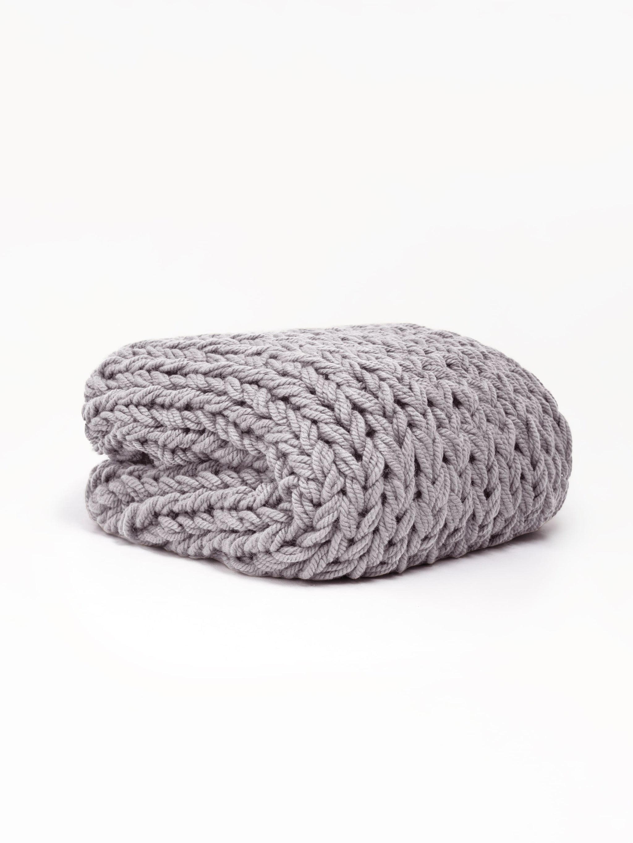 Chunky Knit Blanket in Pale Mauve | Soft Cotton | Anzy Home