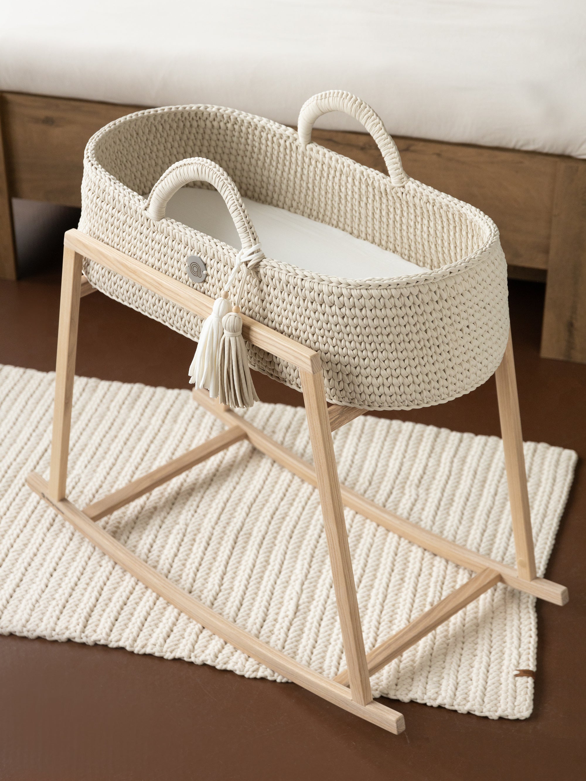 uppababy moses basket Anzy Home Doll Moses Basket w/Rocking Stand in Sage Green at Nordstrom