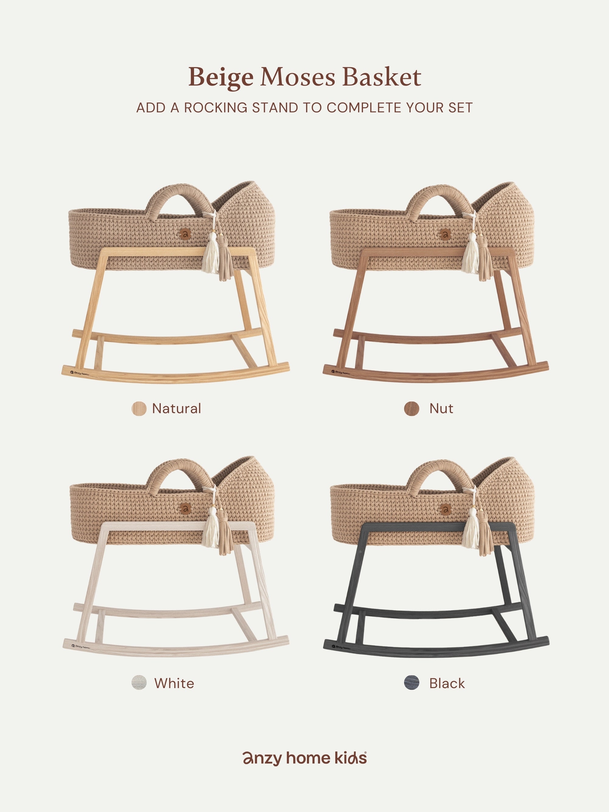 Baby Moses Basket with Round Hood | Unique, Handmade by Anzy Home