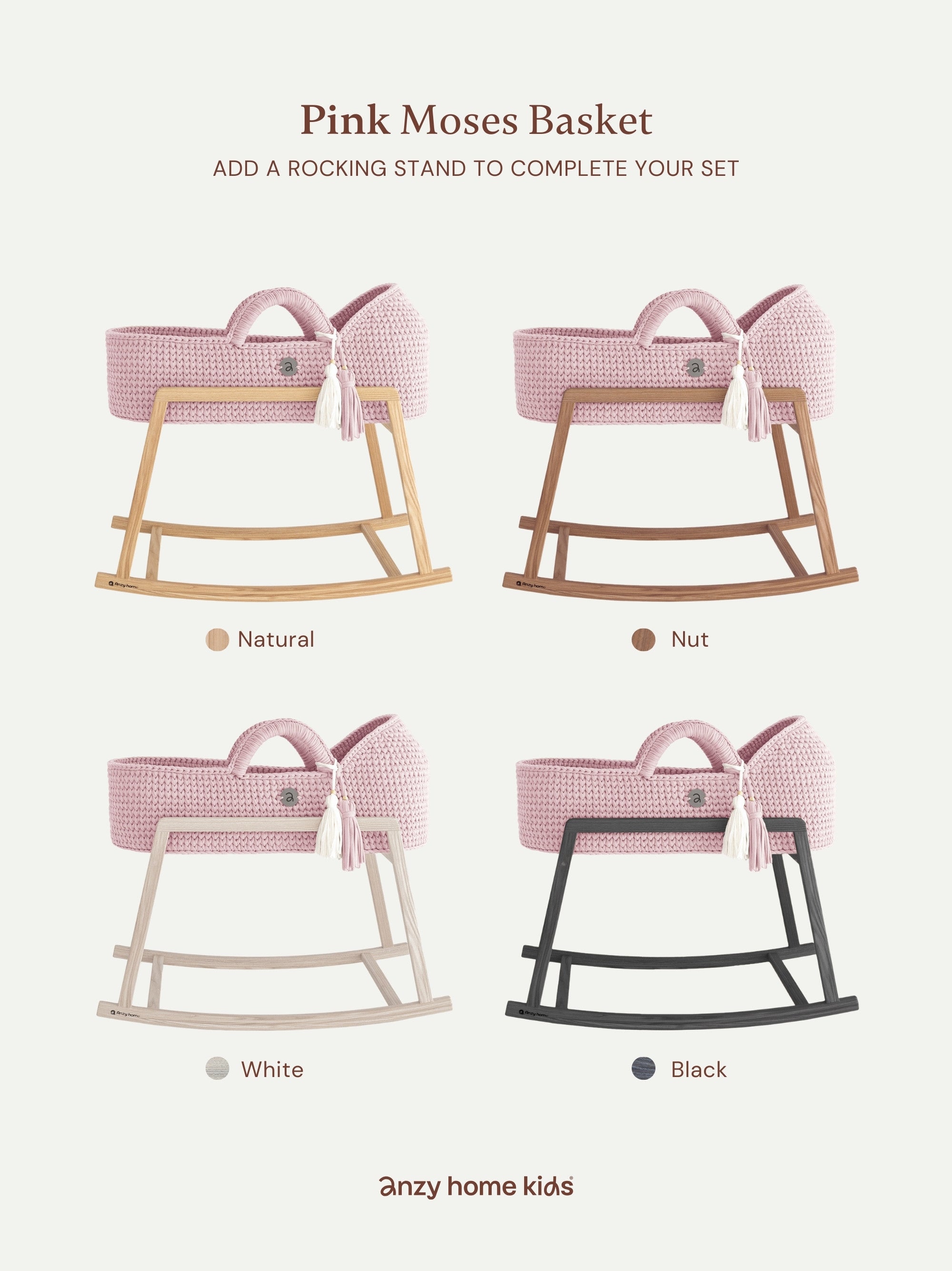 Standard Moses Basket with Round Hood | Anzy Home