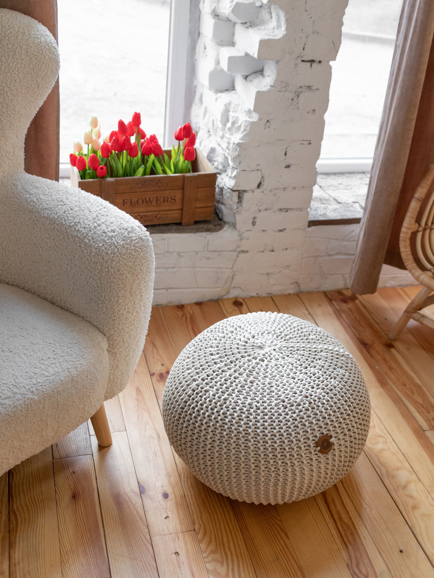 Pouf Classic | Cotton Footstool | Anzy Home