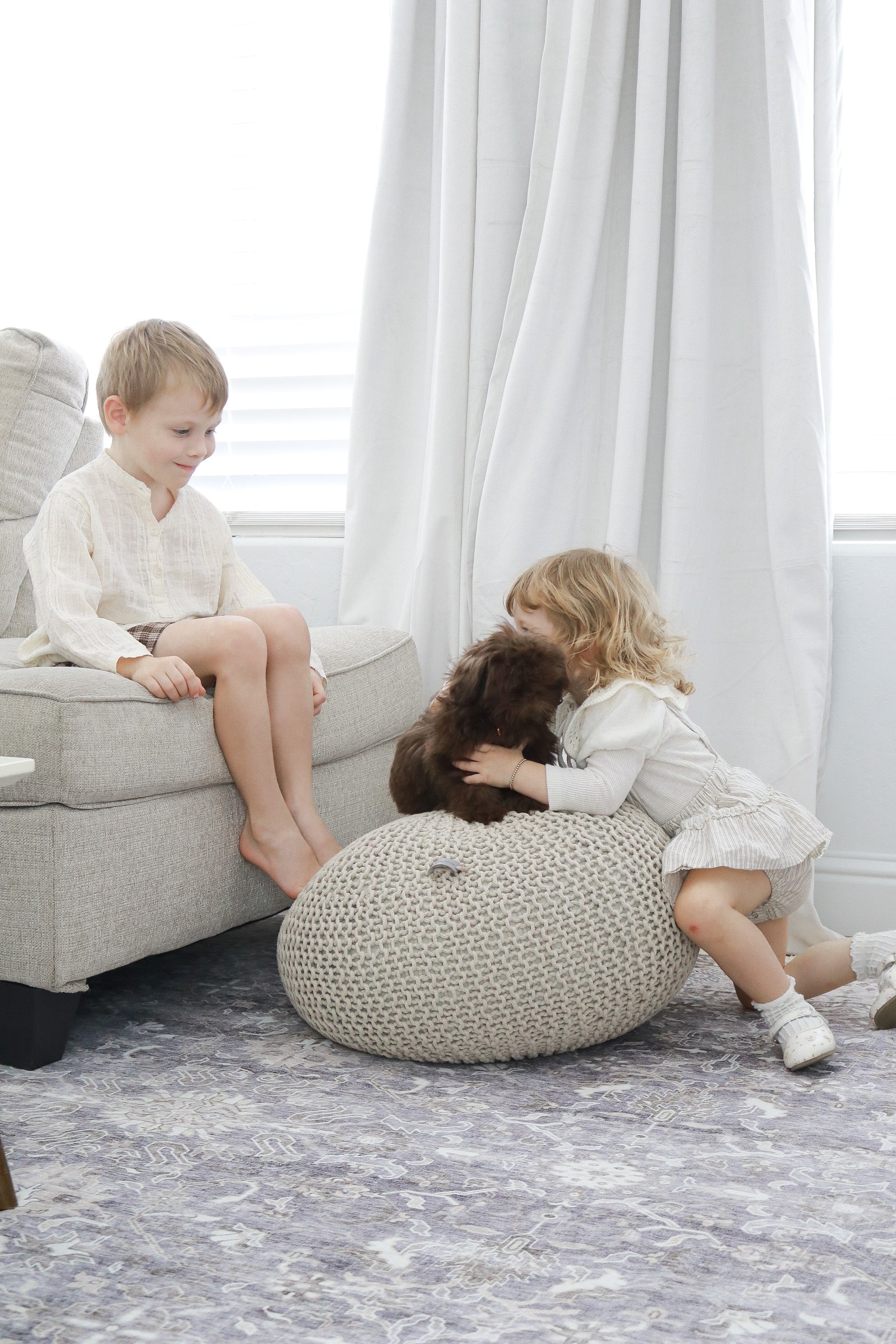 Pouf Classic Recycled | Cotton Footstool | Anzy Home