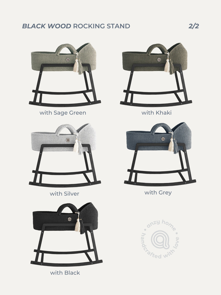 Wooden Rocking Stand for Standard Baby Moses Basket by Anzy Home