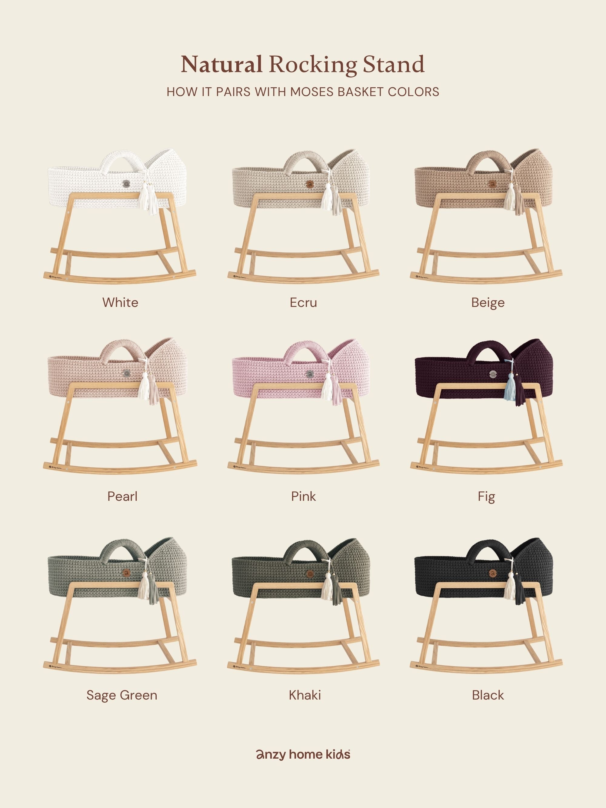 Rocking Stand for XL Baby Moses Basket | Anzy Home