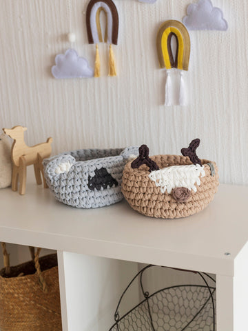 Koala and reindeer childeren's room storage baskets