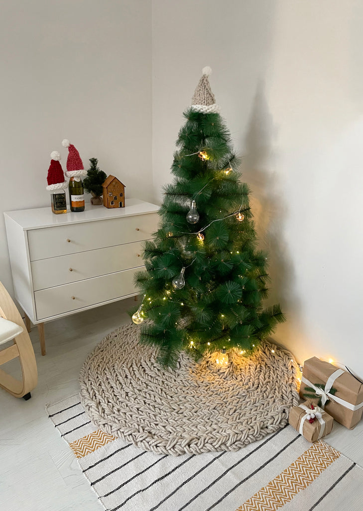 Champagne Christmas tree skirt Anzy Home