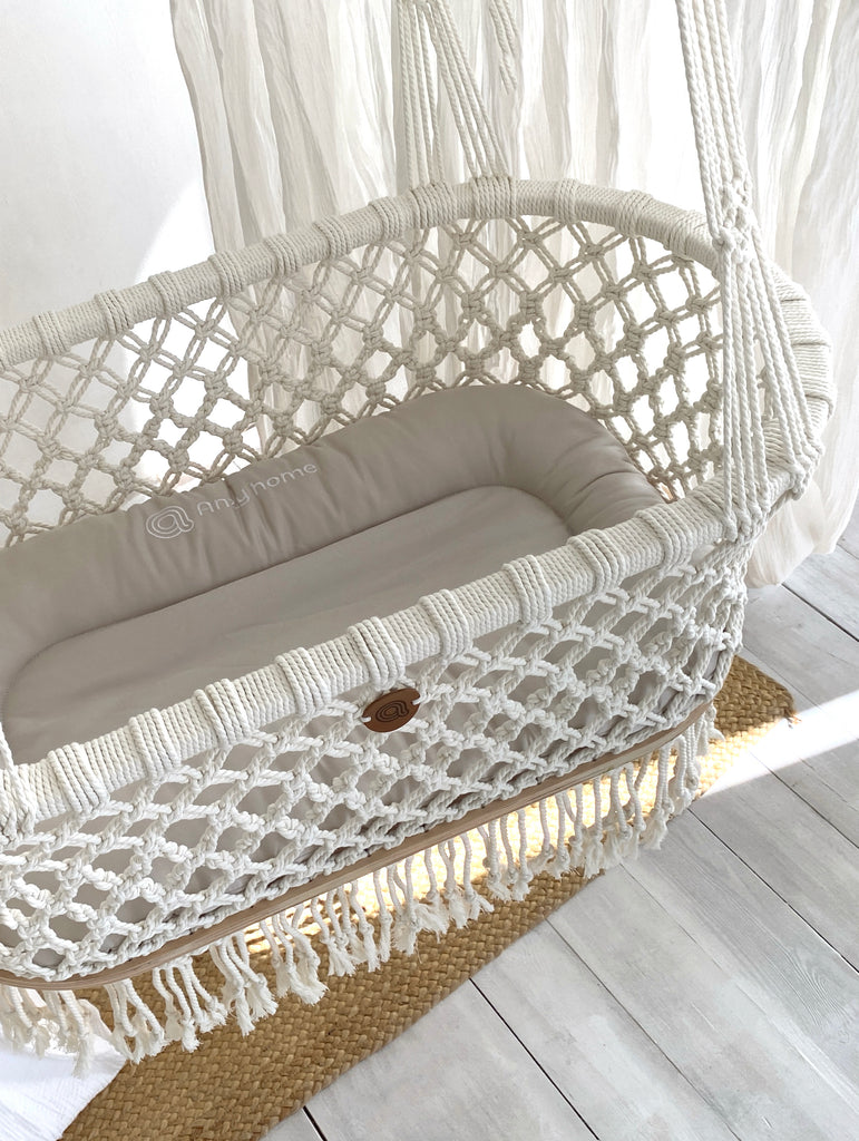 Macrame baby bassinet by Anzy Home