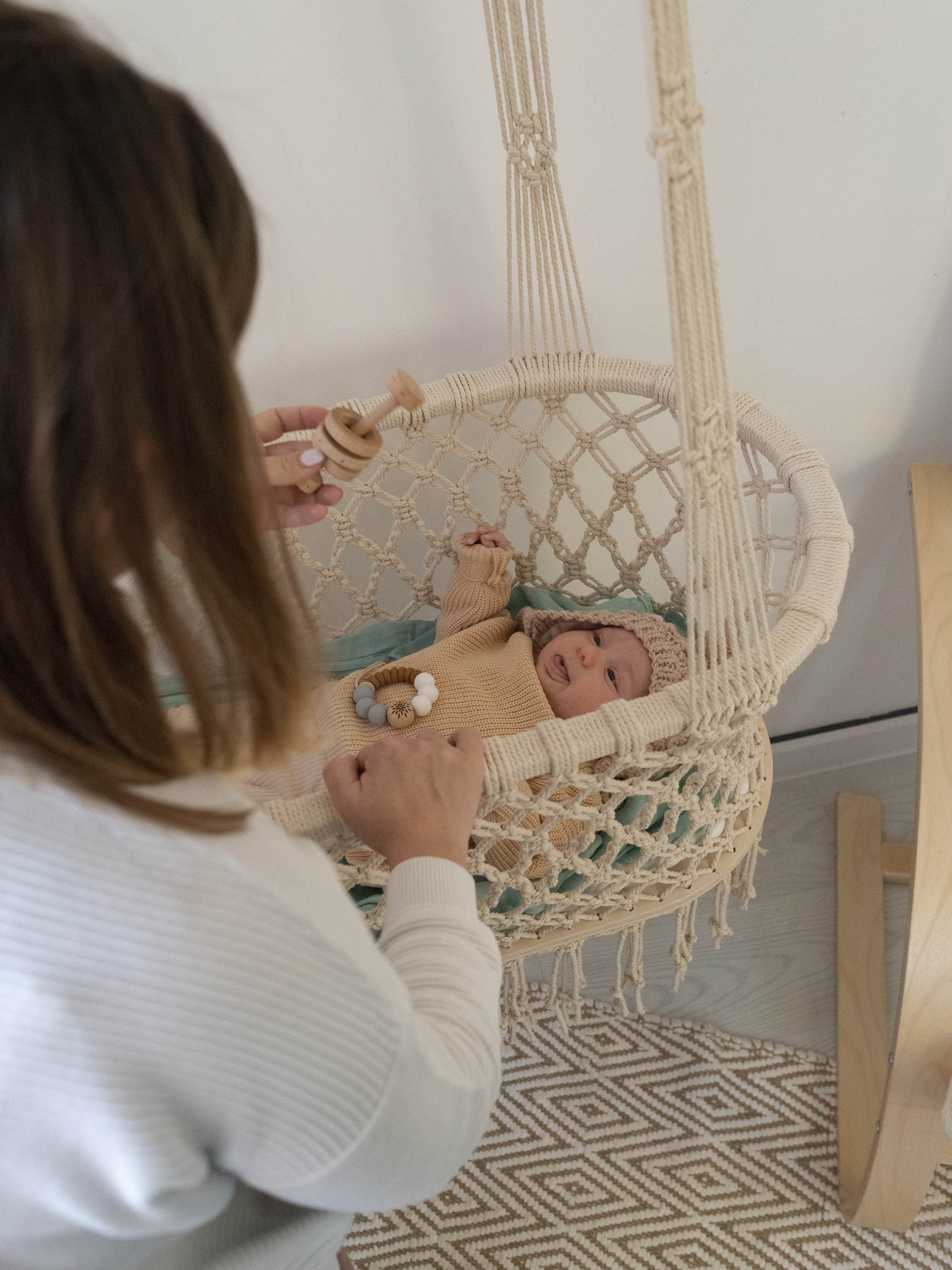 Macrame Baby Swing Hang From Ceiling Hanging Macrame Baby Bassinet