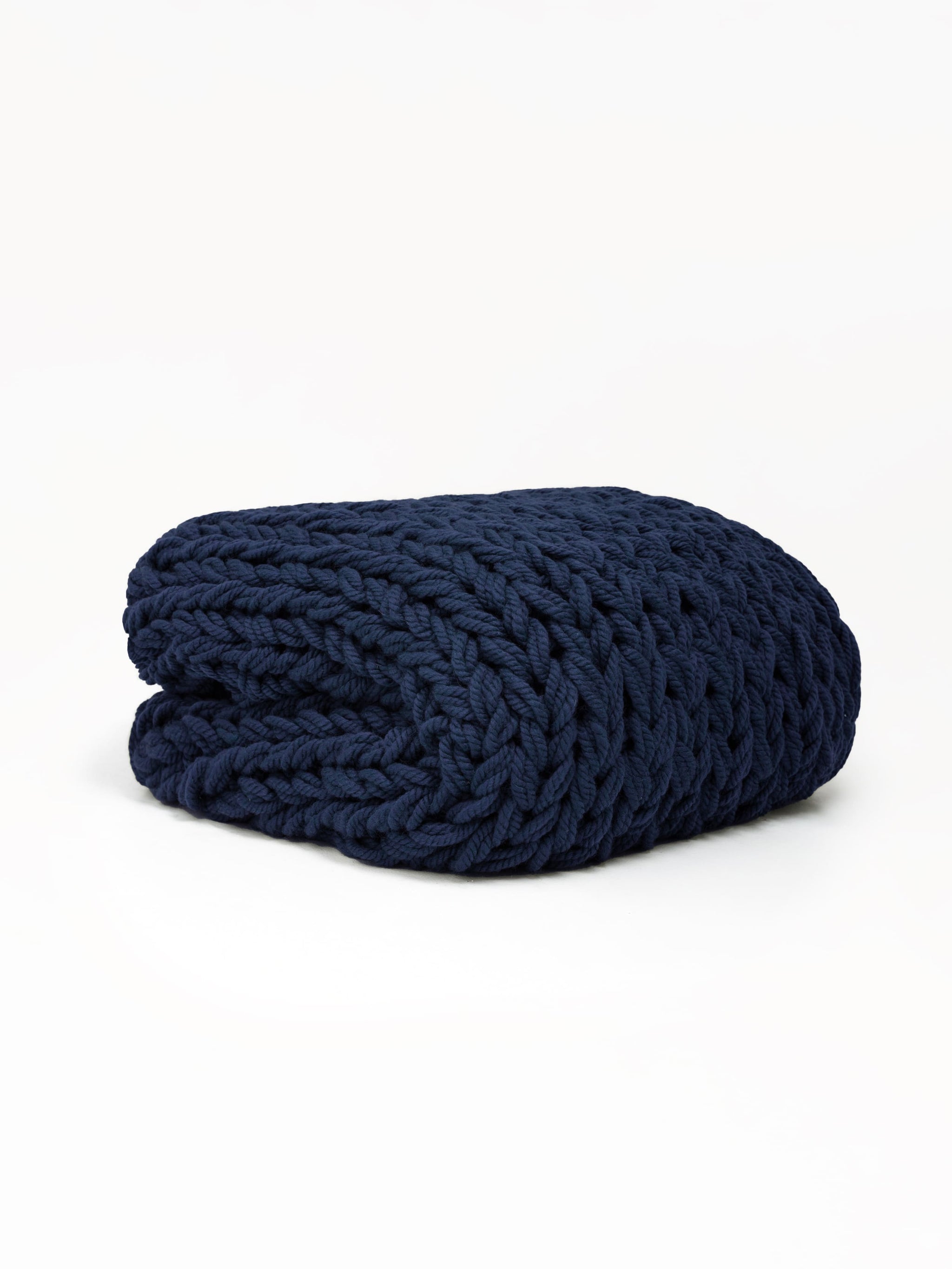 Chunky Knit Blanket in Navy Blue – Anzy Home